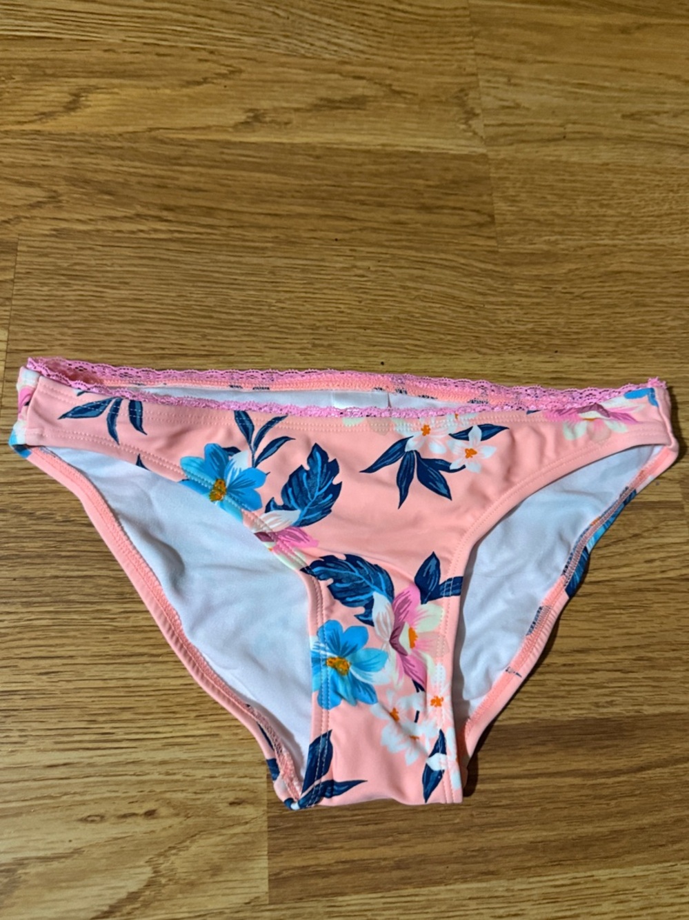 Xhilaration Floral Bikini Bottom with Blue Flower Print